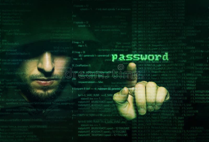 Hacker at work royalty free stock photo