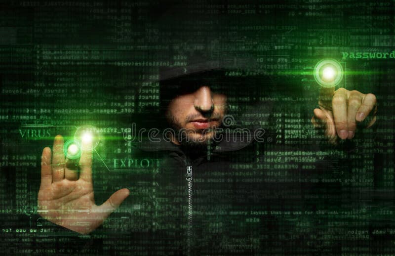 Hacker at work royalty free stock images