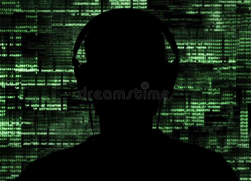 Hacker at work royalty free stock photo
