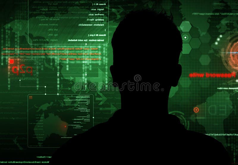 Hacker at work royalty free illustration