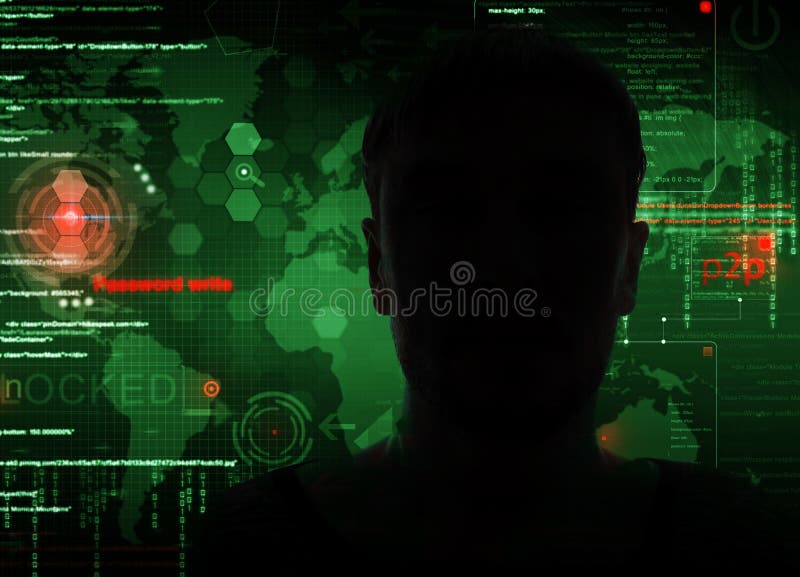 Hacker at work stock images
