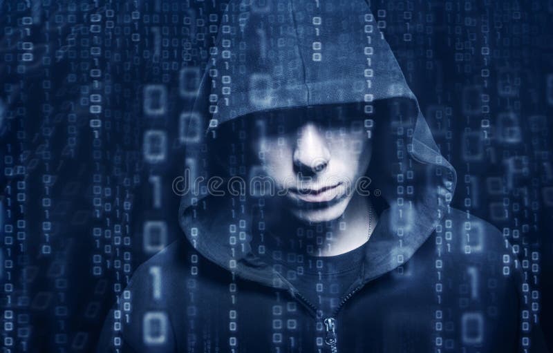 Hacker at work stock image