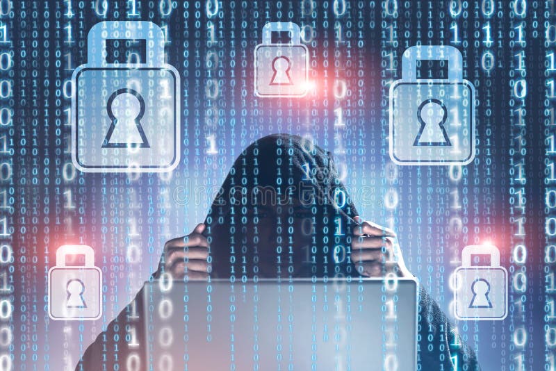 Hackera łamania sieci ochrony kopia obraz stock Hackera łamania sieci ochrony kopia obraz stock