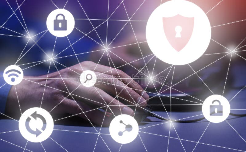 Hackerangriff und Netzsicherheit. on-line-Betrug und Diebstahl lizenzfreies stockbild