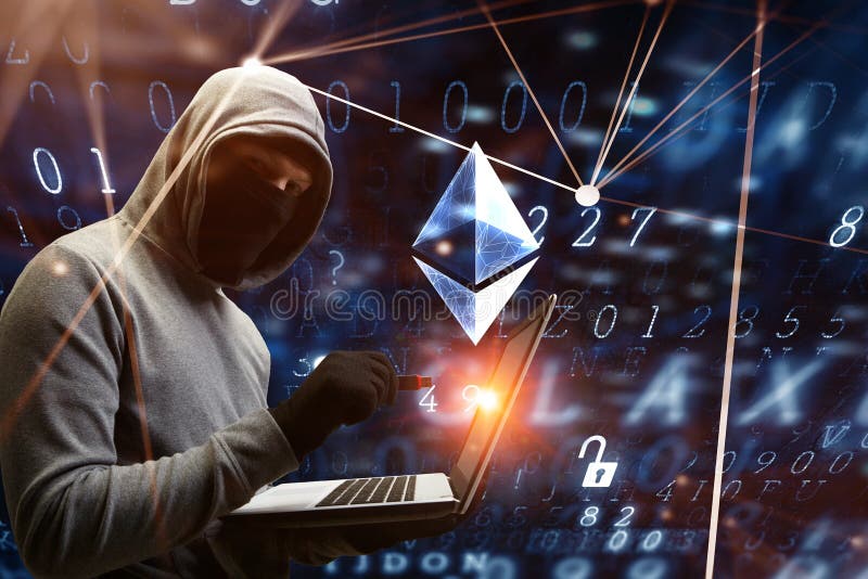 Hackerjagd für Schlüsselwährung stockfotografie