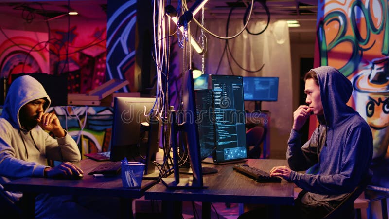 Hackers escabullendo malware en computadoras metrajes