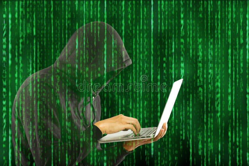 Hackers programmer look and search data stock photo Hackers programmer look and search data stock photo