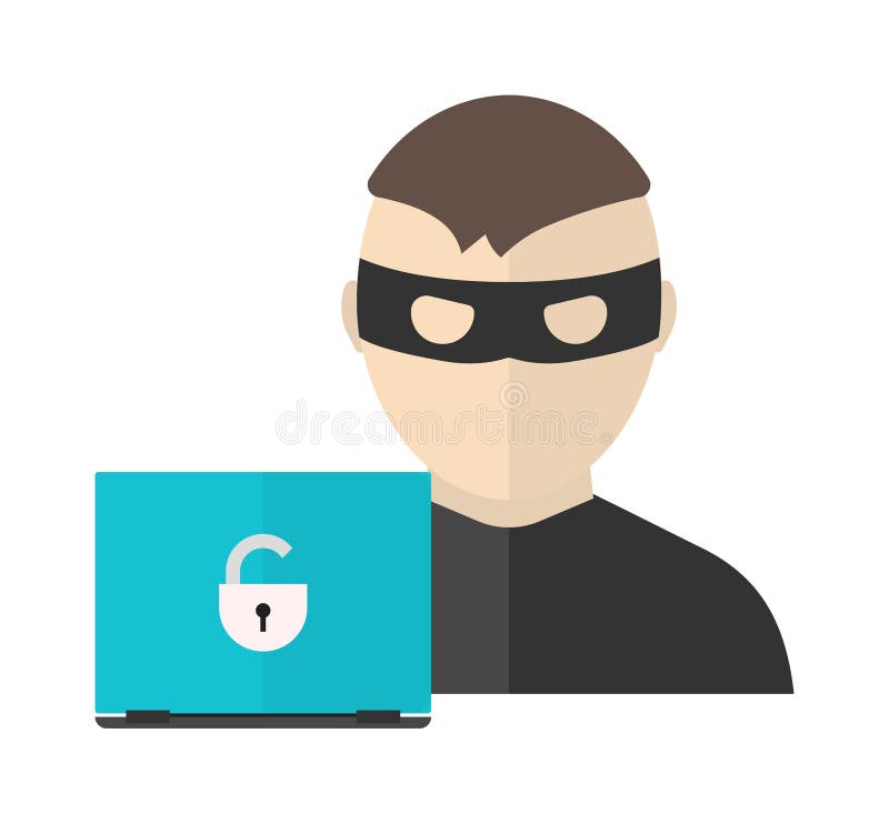 Hackertätigkeits-Vektorillustration in der flachen Designart Hacker, Internet-Sicherheitskonzept lizenzfreie abbildung Hackertätigkeits-Vektorillustration in der flachen Designart Hacker, Internet-Sicherheitskonzept lizenzfreie abbildung