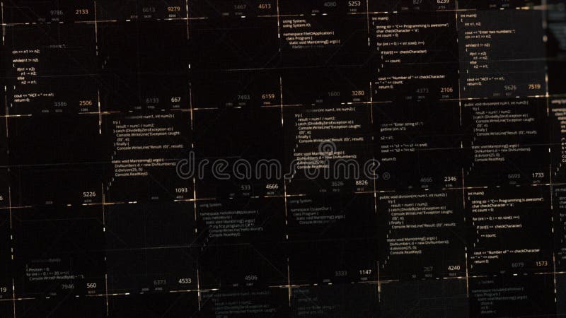 Hacking code animation on lack abstract computer monitor. Animation. Cyber crime and modern technologies, concept of vector illustration
