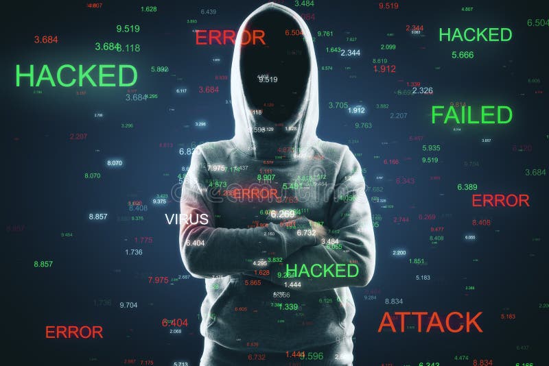 Hacking and error concept stock photo