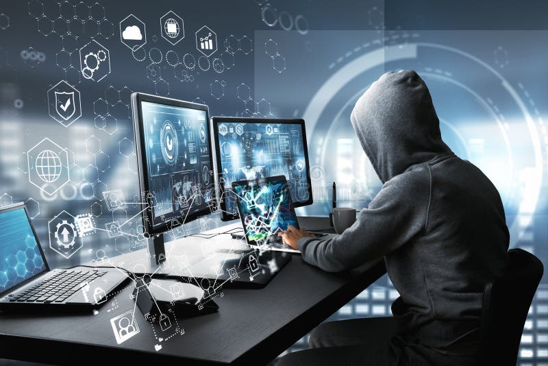 Hacking and information concept stock photo