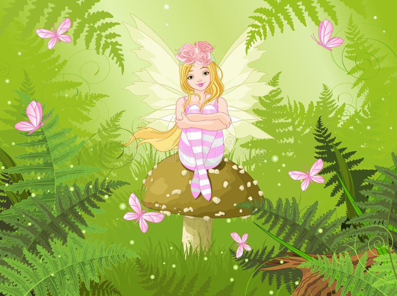 Hada joven del bosque ilustración del vector. Ilustración de lindo 19191650