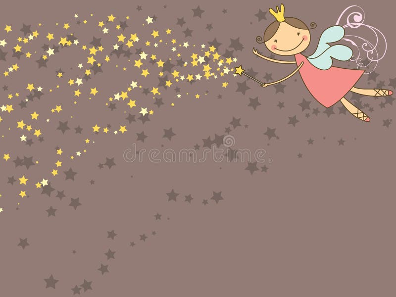 Hada y estrellas dulces ilustración del vector