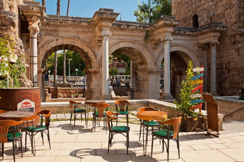 Hadrian`s Gate in old town Kaleici in Antalya