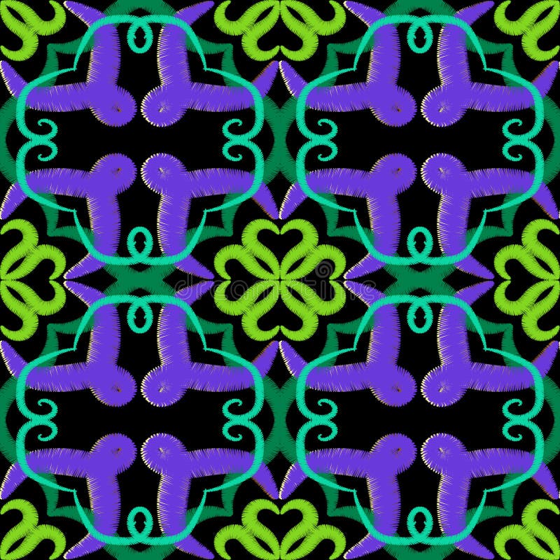 Hafciarski kolorowy wektorowy bezszwowy wzór Textured ornamentacyjny ilustracji Hafciarski kolorowy wektorowy bezszwowy wzór Textured ornamentacyjny ilustracji