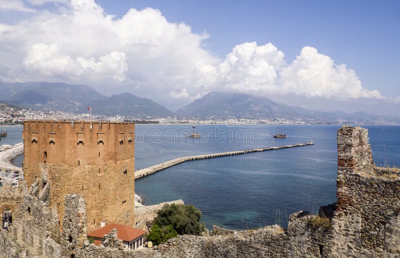 Hafen auf Alanya das türkische Riviera stockbild Hafen auf Alanya das türkische Riviera stockbild