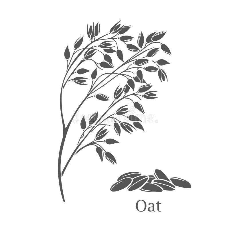 Haferflocken-Ernte-Glyphen-Symbol lizenzfreie abbildung
