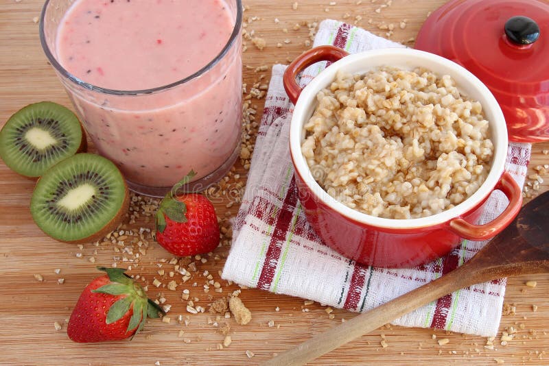 Hafermehl und Smoothie stockbilder Hafermehl und Smoothie stockbilder