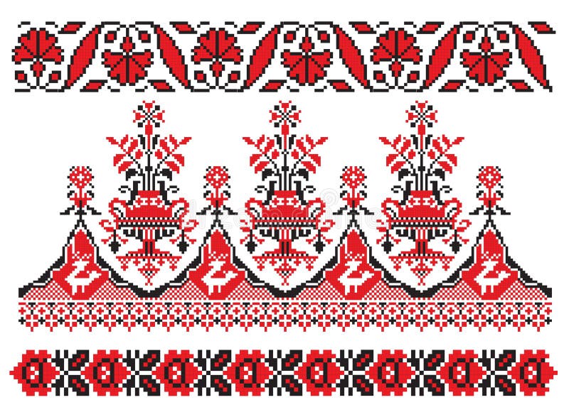 There is a scheme of ukrainian pattern for embroidery. There is a scheme of ukrainian pattern for embroidery