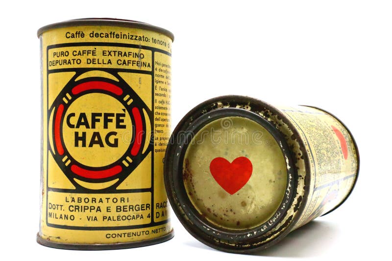 Hag kaffeviktkonservburkar arkivfoton