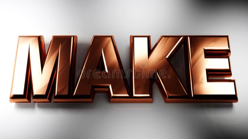HAGA en 3D las letras de cobre - representación 3D ilustración del vector HAGA en 3D las letras de cobre - representación 3D ilustración del vector