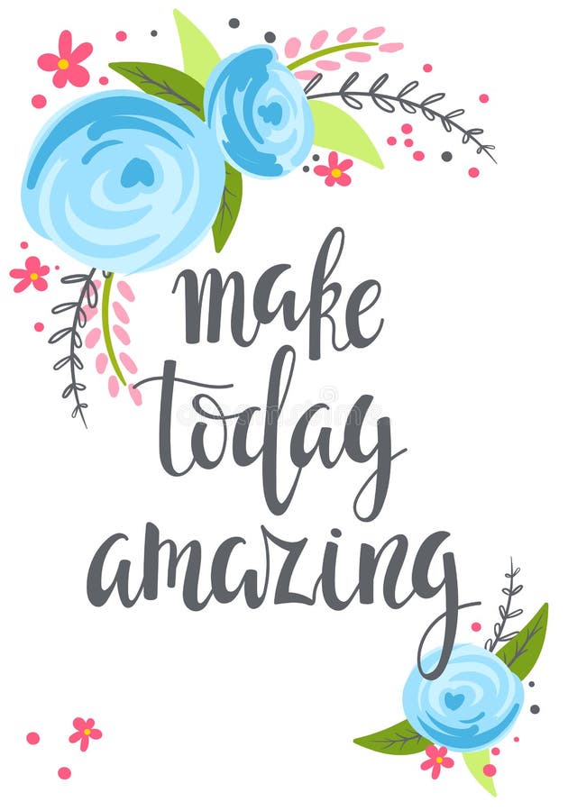 Haga hoy sorprender - cita de motivación y las rosas stock de ilustración Haga hoy sorprender - cita de motivación y las rosas stock de ilustración