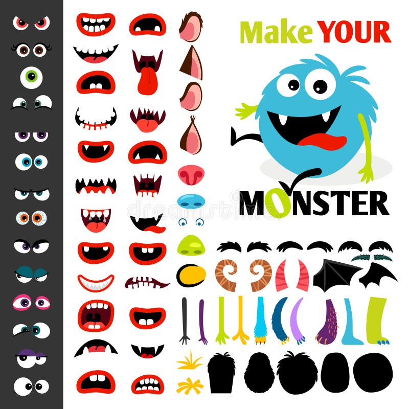 Haga un monstruo los iconos fijados libre illustration Haga un monstruo los iconos fijados libre illustration