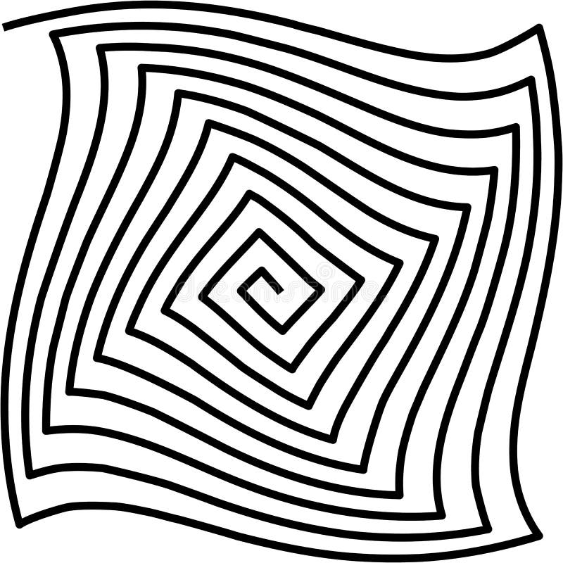 Haga un túnel, torció el espiral en el fondo blanco, modelo psicodélico ilustración del vector Haga un túnel, torció el espiral en el fondo blanco, modelo psicodélico ilustración del vector