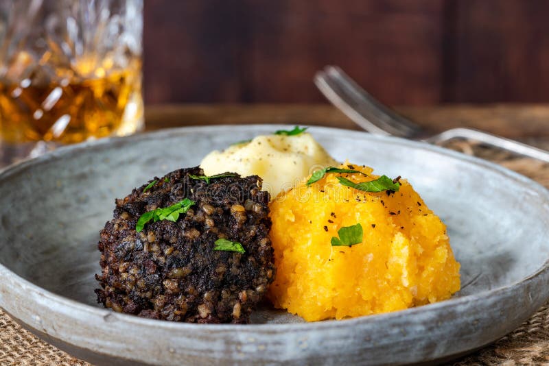 Haggis, Neeps and Tatties Dish Stock Image - Image of onion, meat ...