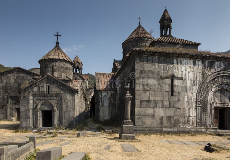 Haghpat Monastery, in Armenia, world heritage site by Unesco. Church of St. Nshan with the entrance to the book depository in the monastery complex Haghpat in Armenia. Haghpat Monastery, in Armenia, world heritage site by Unesco. Church of St. Nshan with the entrance to the book depository in the monastery complex Haghpat in Armenia