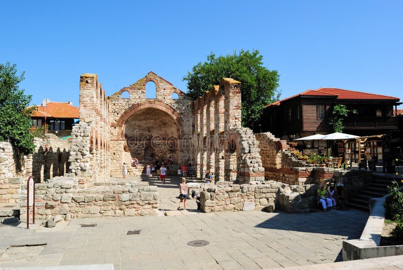 Hagia Sophia Church, gamla Nessebar, Bulgarien arkivbild Hagia Sophia Church, gamla Nessebar, Bulgarien arkivbild