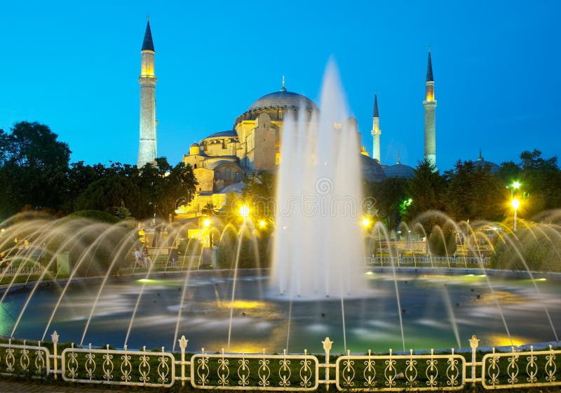 Hagia Sophia church and fountain in Istanbul, Turkey. Hagia Sophia church and fountain in Istanbul, Turkey