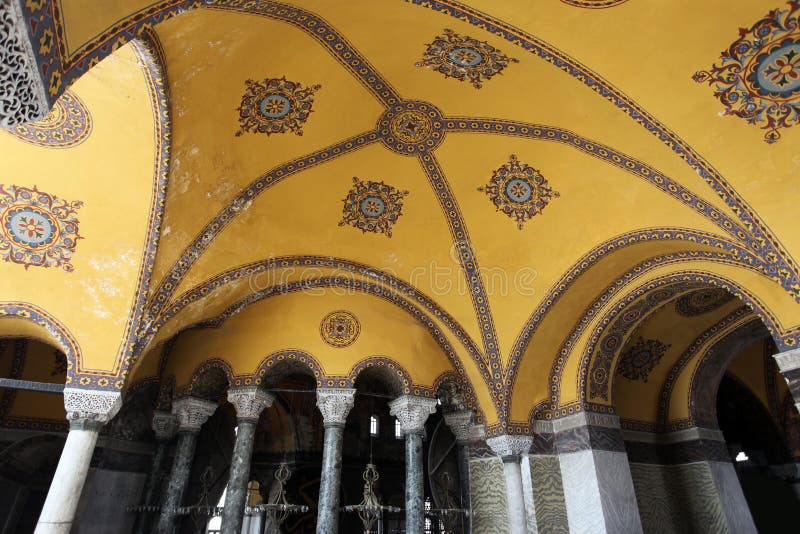 Interior architecture of the Hagia Sophia in Istanbul, Turkey. Interior architecture of the Hagia Sophia in Istanbul, Turkey