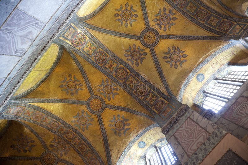 Hagia Sophia in Istanbul, Turkey / ancient mosaics / interior