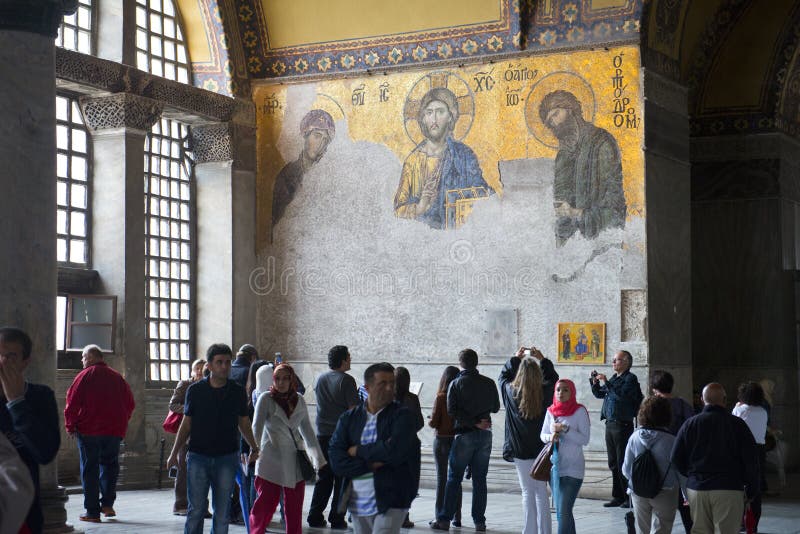 Hagia Sophia museum is a former Orthodox patriarchal basilica, later a mosque, and now a museum in Istanbul, Turkey. From the date of its dedication in 360 until 1453, it served as the Greek Patriarchal cathedral of Constantinople, except between 1204 and 1261, when it was converted to a Roman Catholic cathedral under the Latin Empire. The building was a mosque from 29 May 1453 until 1931, when it was secularized. It was opened as a museum on 1 February 1935. The museum is a popular tourist destination for people on holiday or vacation. Here you can see the remains of a tile mosaic of Jesus Christ. Hagia Sophia museum is a former Orthodox patriarchal basilica, later a mosque, and now a museum in Istanbul, Turkey. From the date of its dedication in 360 until 1453, it served as the Greek Patriarchal cathedral of Constantinople, except between 1204 and 1261, when it was converted to a Roman Catholic cathedral under the Latin Empire. The building was a mosque from 29 May 1453 until 1931, when it was secularized. It was opened as a museum on 1 February 1935. The museum is a popular tourist destination for people on holiday or vacation. Here you can see the remains of a tile mosaic of Jesus Christ.