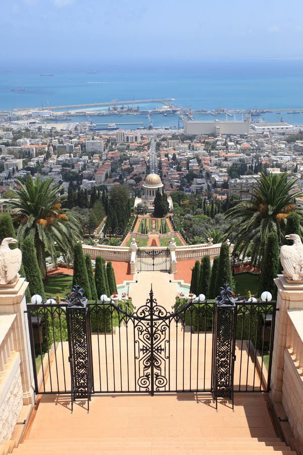 Haifa, giardini di Bahai & santuario del Bab fotografie stock libere da diritti