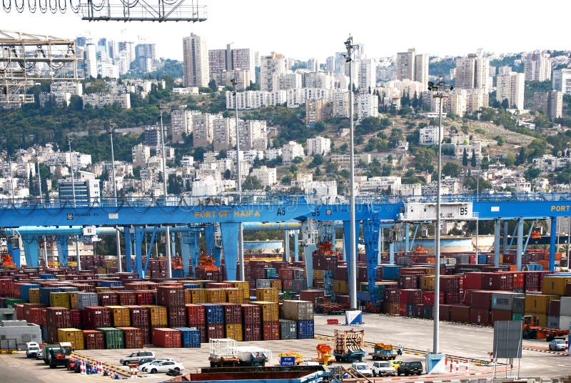 Haifa, Israel - May 19 -Port of Haifa,industrial Zone,2013 royalty free stock images Haifa, Israel - May 19 -Port of Haifa,industrial Zone,2013 royalty free stock images