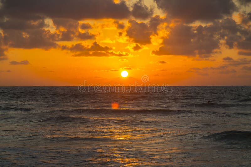 Haifa sunset scene stock image. Image of peaceful, sand 123343049