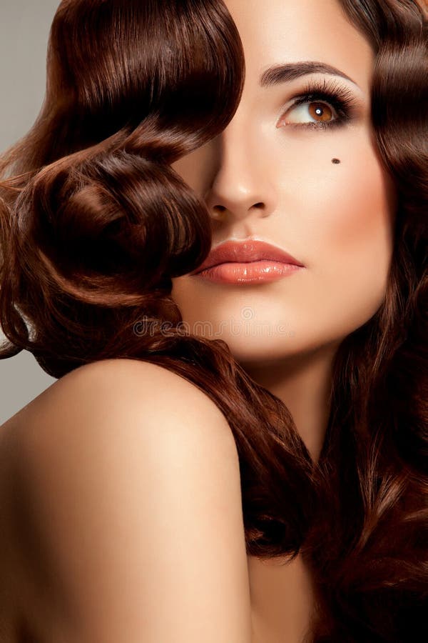 Woman with Beautiful Curly Hair