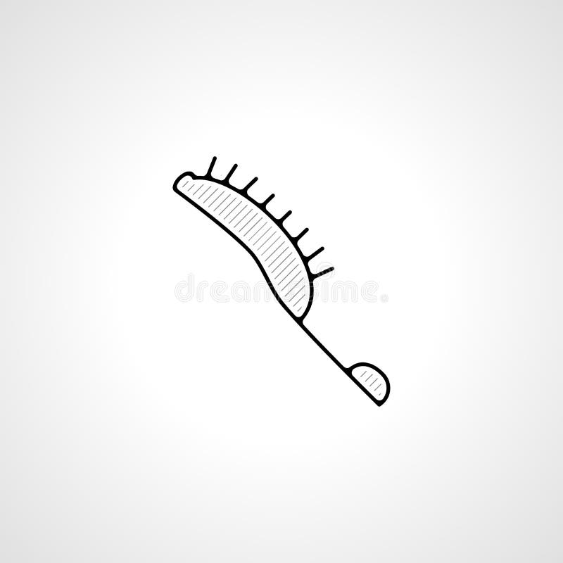 Hair Brush Thin Line Icon. Hair Brush Hand Drawn Thin Line Icon Stock