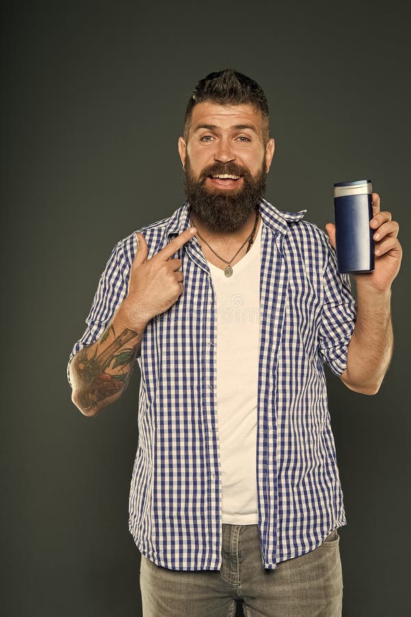 Hair care and skincare. Personal hygiene. Shower gel. Bodycare cosmetic for bath or shower. Barbershop grooming. Man stock images Hair care and skincare. Personal hygiene. Shower gel. Bodycare cosmetic for bath or shower. Barbershop grooming. Man stock images
