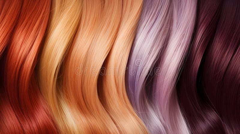 Palette with variations of hair color. Colorful hair tone options Stock  Photo