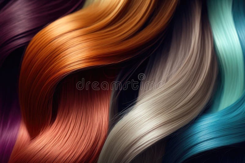 Palette with variations of hair color. Colorful hair tone options Stock  Photo