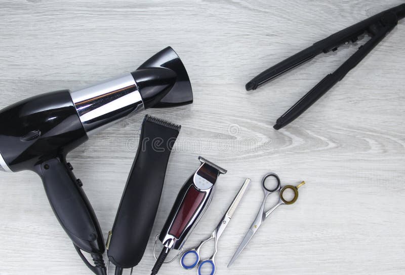 Hair Cutting Tools. Space for Text. Combs, Scissors and Hairdressing