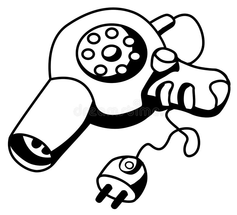 Hair Drier Cartoon stock illustration