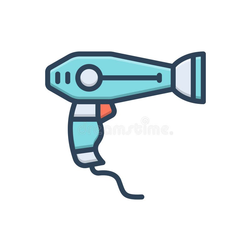 Color illustration icon for Hair Dryer, hair and electronic vector illustration