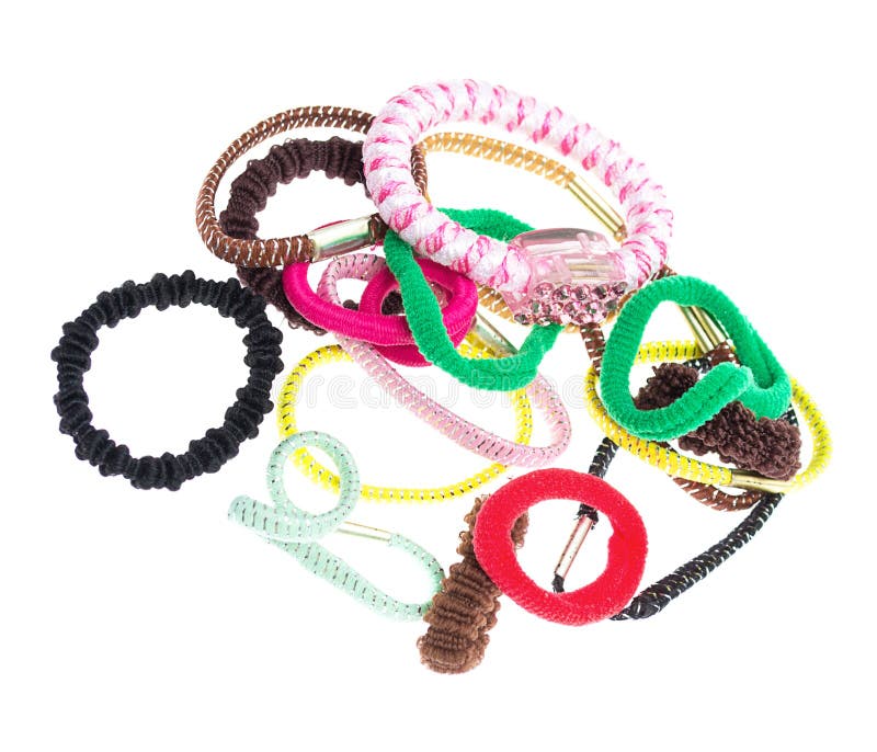 Hair elastics on white stock photo. Image of closeup 20969894