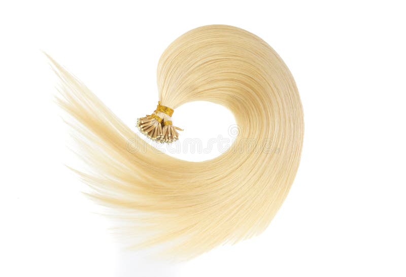 Hair Extensions or Fake Hair in a Tail. Light Blonde Hair for Women. Used  for Micro Ring Technique, Micro Ring with Band, Nanorin Stock Photo - Image  of female, closeup: 176080456