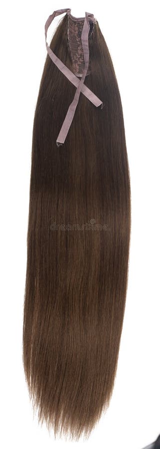 Hair Extensions or Fake Human Hair in Tail, Brown Color Stock Image - Image  of accesoriestools, life: 176080479