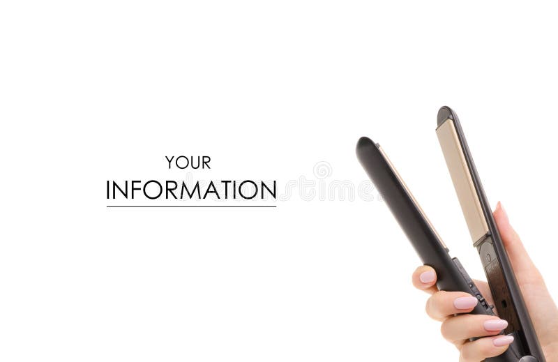 Hair iron in hand pattern stock photo. Image of domestic 123728210